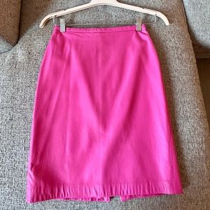 Vintage Oscar de la Renta Lambsuede Leather Skirt